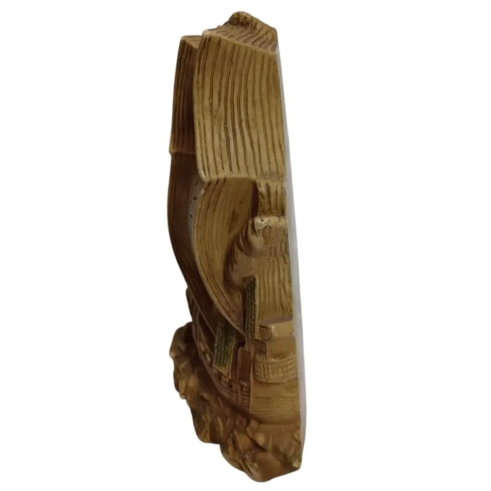 Vintage 1964 Universal Statuary Corp Galleon Ship Bookend Nautical Brown